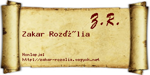 Zakar Rozália névjegykártya