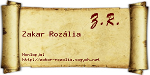 Zakar Rozália névjegykártya